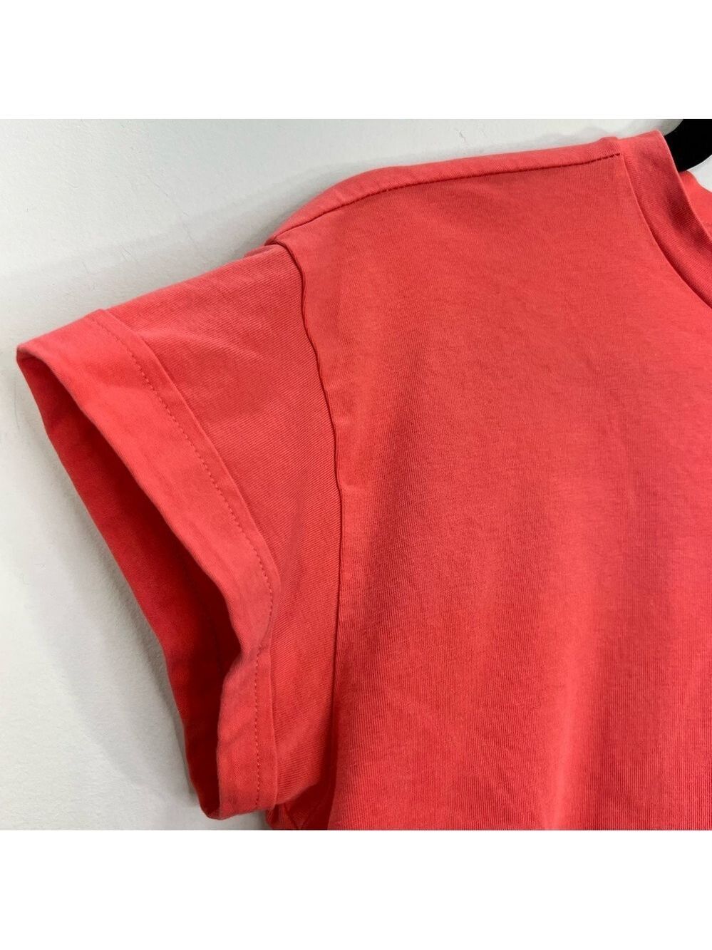 Gymshark watermelon pink white cropped spell out workout athletic shirt S - Picture 8 of 13